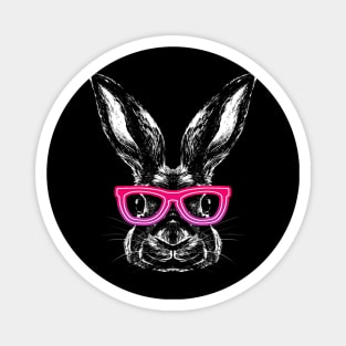 Hipster Bunny Rabbit Face Glasses Vintage Animal Lovers Magnet